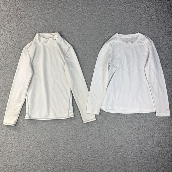 C9 Champion Youth M Shirts 8-10 Long Sleeve White Base Layer Thermal Lot 2 *READ - Picture 1 of 16